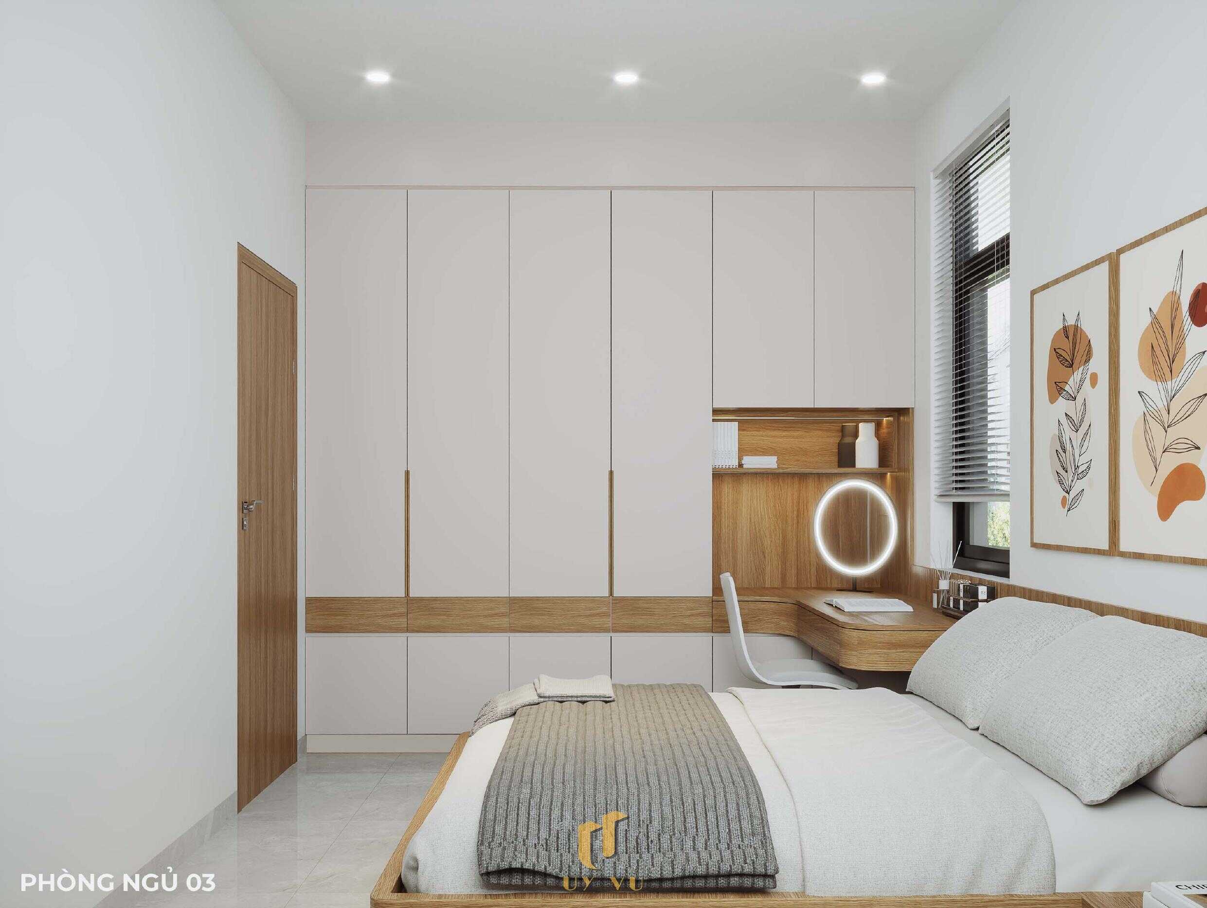 Tối ưu không gian sống với thiết kế nhà chị Hà - Hà Tĩnh Không gian phòng ngủ tầng 2 nhà chị Hà