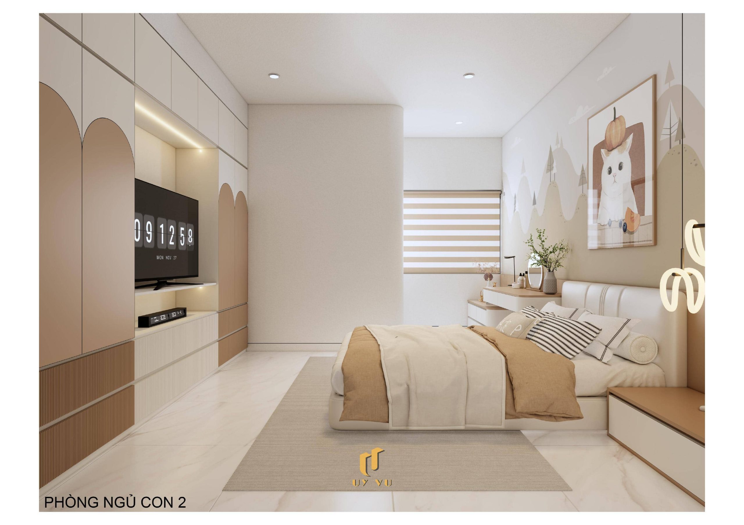 H's House - Từ ánh sáng tự nhiên đến cảm xúc trọn vẹn mỗi ngày Phối cảnh phòng ngủ con 2 nhà anh Hiếu Đà Nẵng