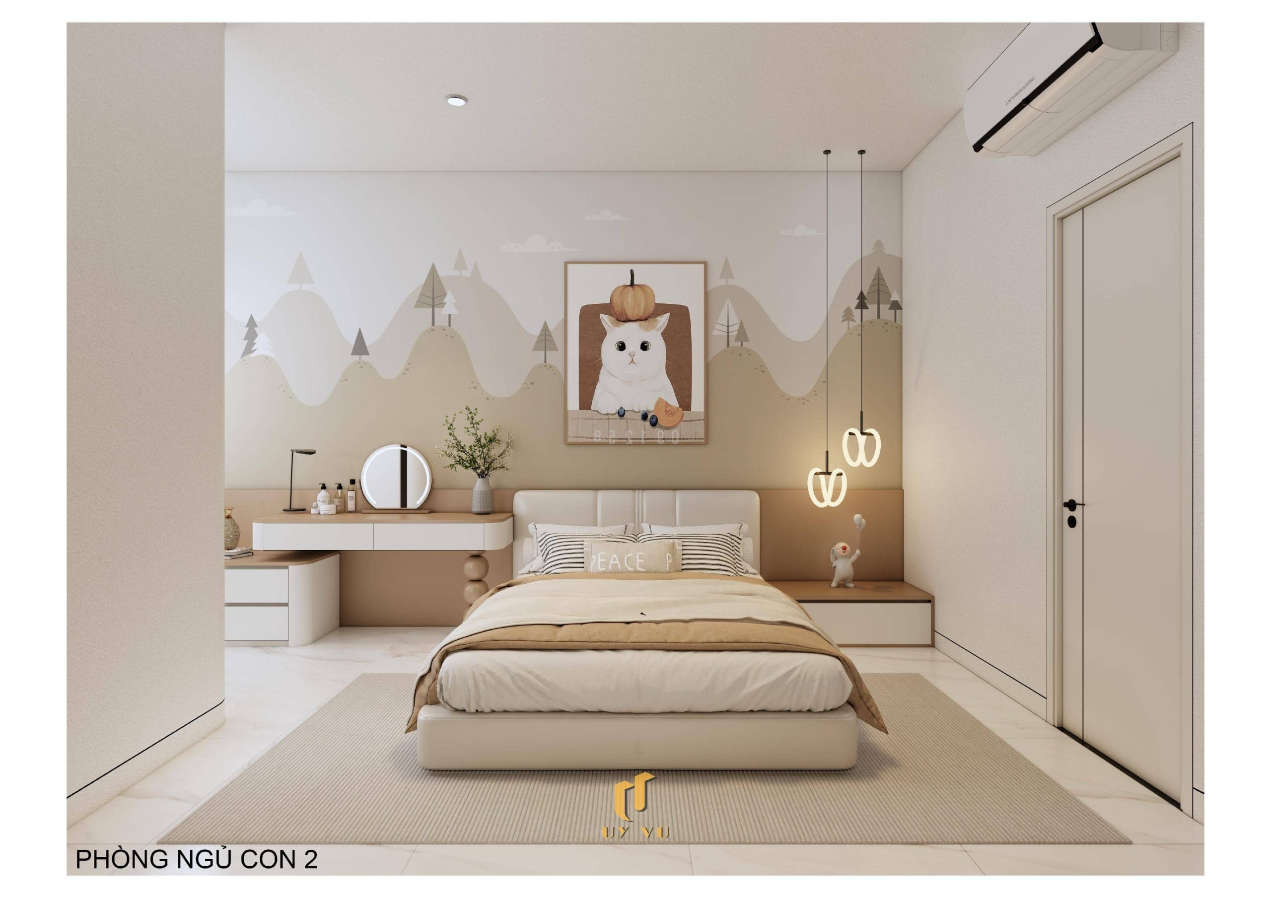H's House - Từ ánh sáng tự nhiên đến cảm xúc trọn vẹn mỗi ngày Phối cảnh phòng ngủ con 2 nhà anh Hiếu Đà Nẵng