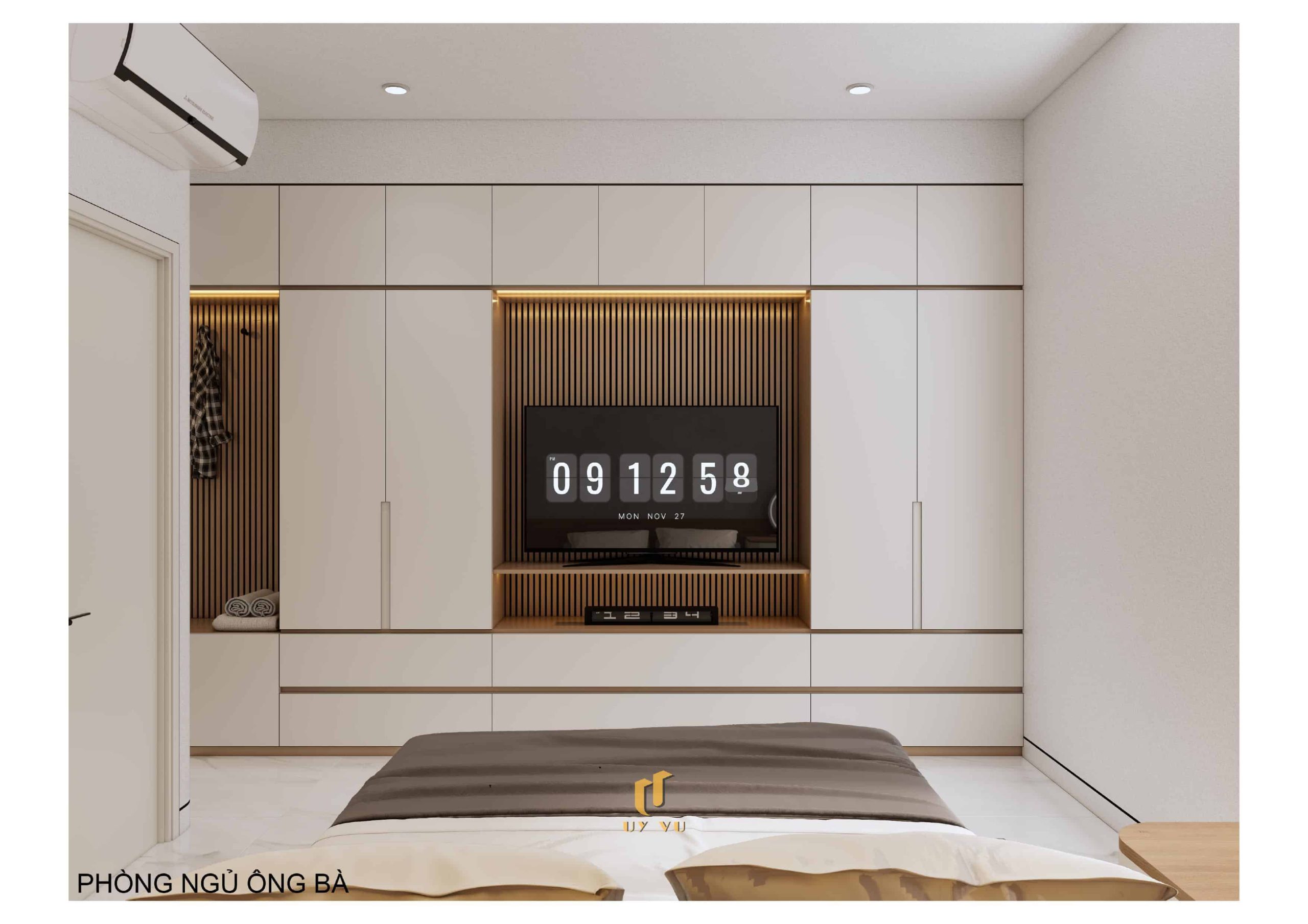 H's House - Từ ánh sáng tự nhiên đến cảm xúc trọn vẹn mỗi ngày Phối cảnh phòng ngủ ông bà nhà anh Hiếu Đà Nẵng