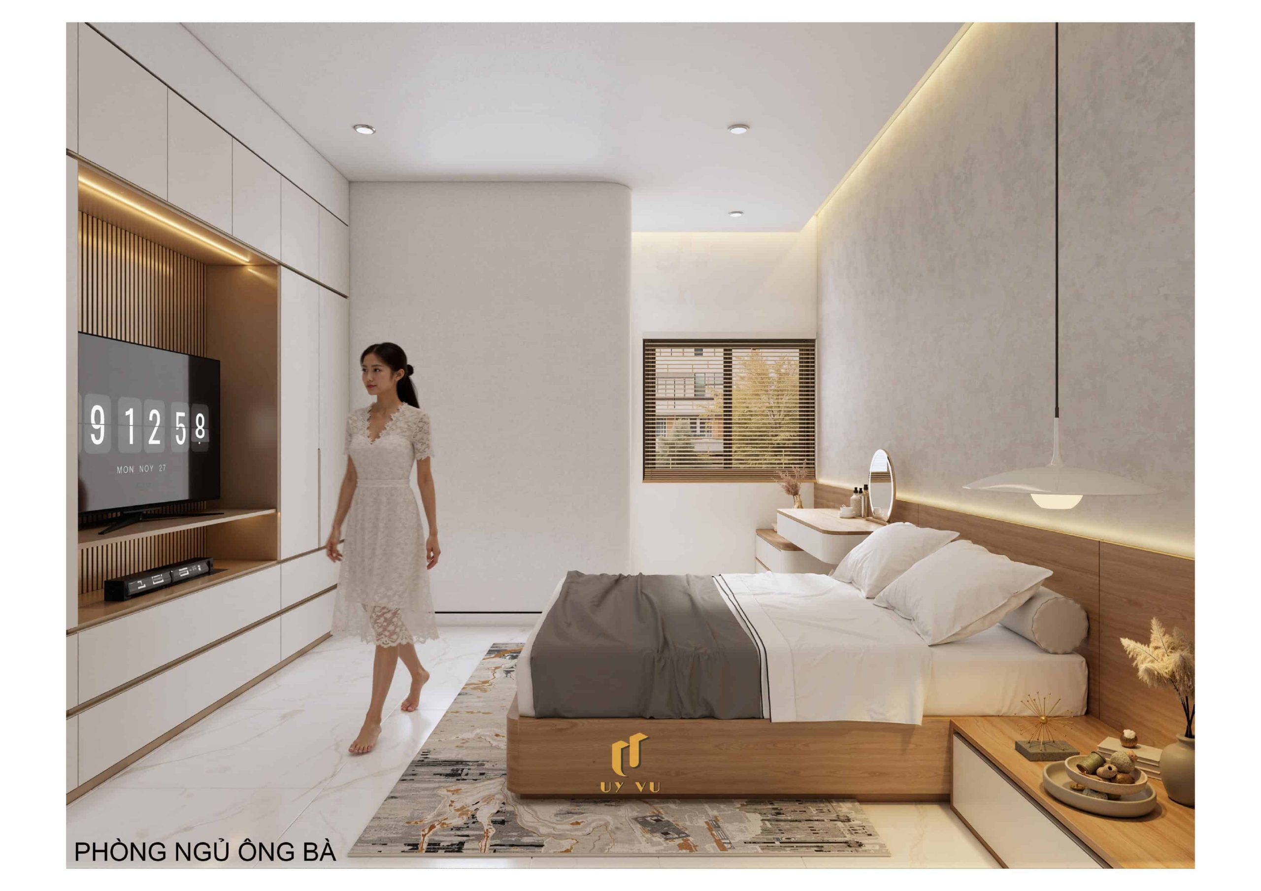 H's House - Từ ánh sáng tự nhiên đến cảm xúc trọn vẹn mỗi ngày Phối cảnh phòng ngủ ông bà nhà anh Hiếu Đà Nẵng