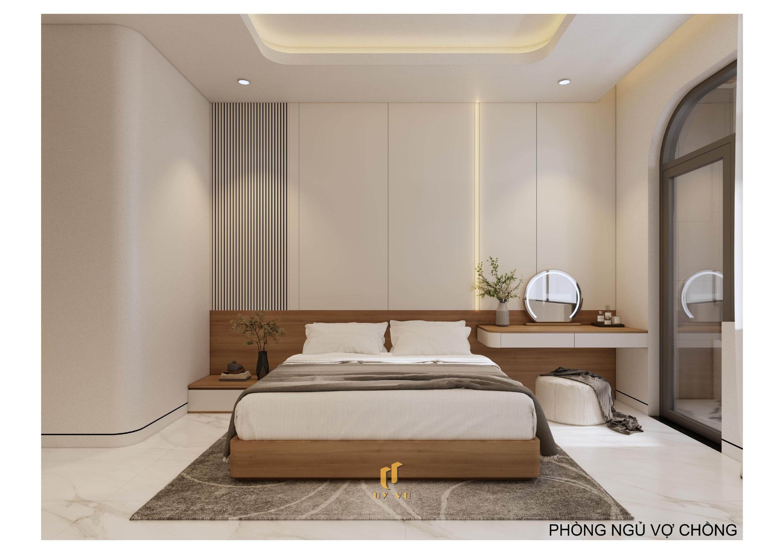 H's House - Từ ánh sáng tự nhiên đến cảm xúc trọn vẹn mỗi ngày Phối cảnh phòng ngủ vợ chồng nhà anh Hiếu Đà Nẵng