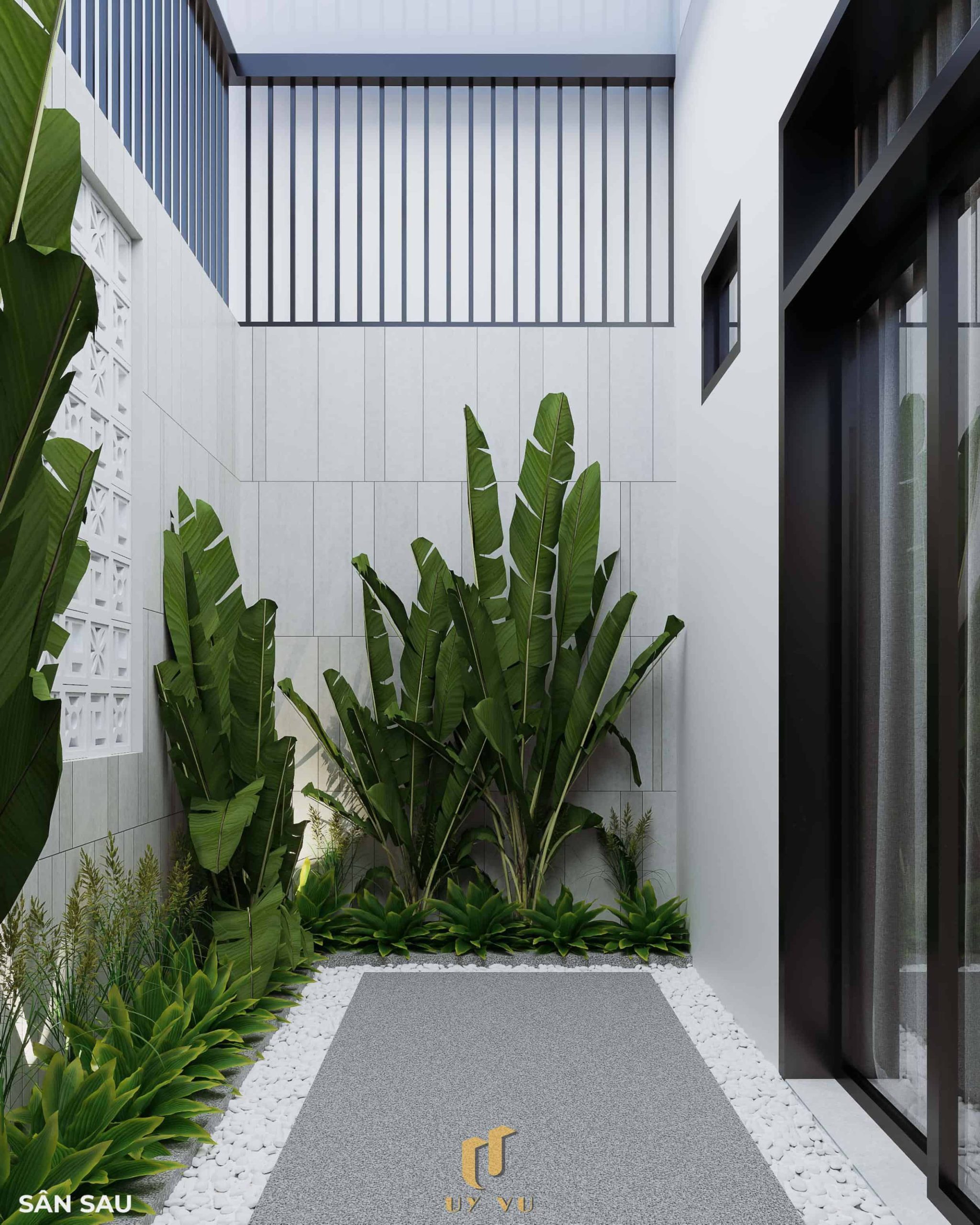 Tối ưu không gian sống với thiết kế nhà chị Hà - Hà Tĩnh Không gian sân sau nhà chị Hà