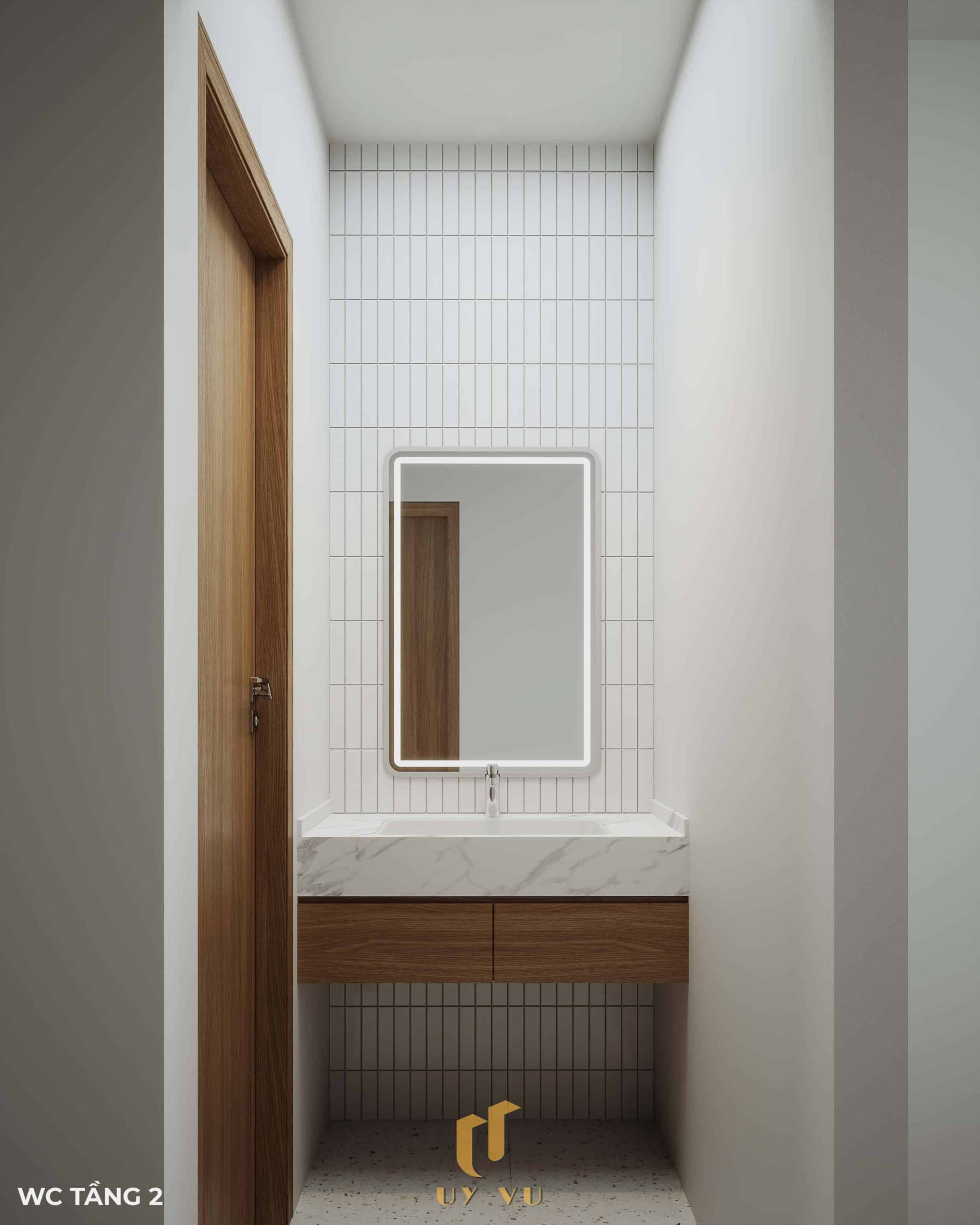 Tối ưu không gian sống với thiết kế nhà chị Hà - Hà Tĩnh Không gian wc phòng ngủ tầng 2 nhà chị Hà