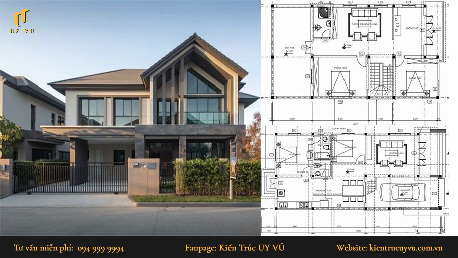 mẫu nhà đẹp 2 tầng 100m2