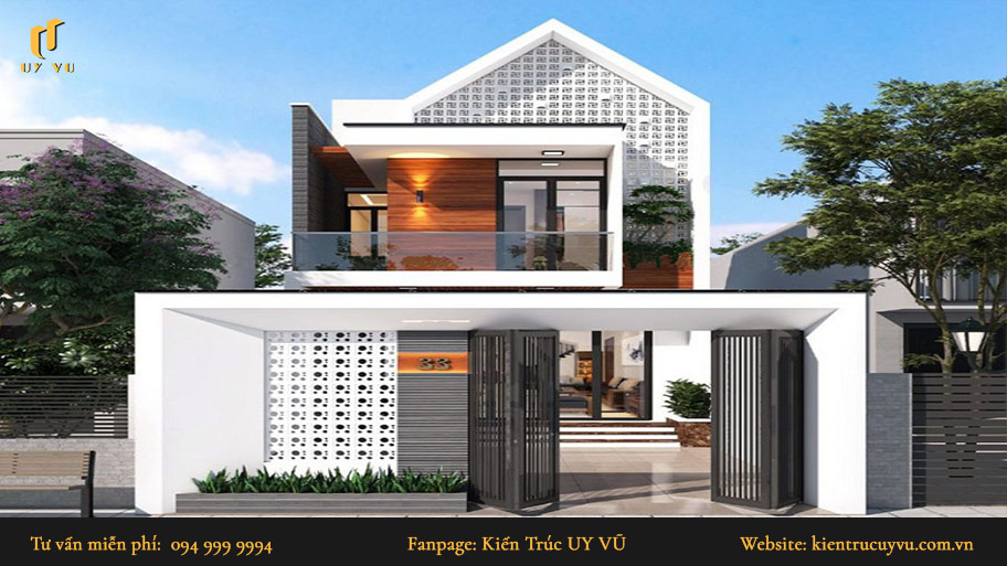 thiết kế nhà 2 tầng đẹp tối giản