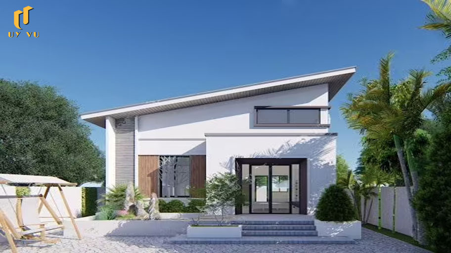 Điểm qua 99+ mẫu nhà cấp 4 đẹp, giá rẻ xu hướng mới được ưa thích Nhà cấp bốn với thiết kế mái lệch tinh tế tạo nên sự độc đáo và phá cách làm nổi bật vẻ đẹp sáng tạo và phong cách của ngôi nhà