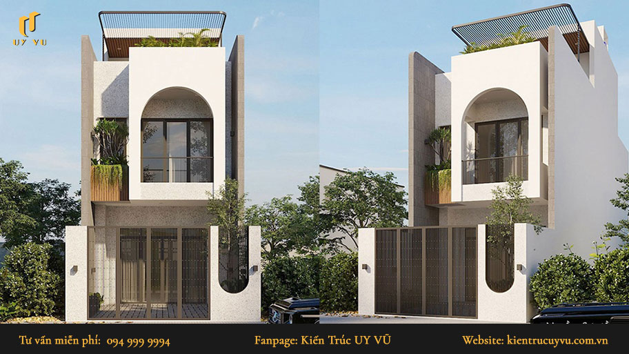 thiết kế nhà đơn giản đẹp 2 tầng 1 tum