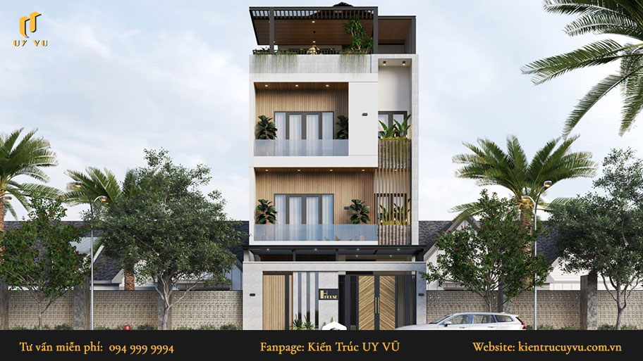 mẫu thiết kế nhà phố đẹp phong cách hiện đại