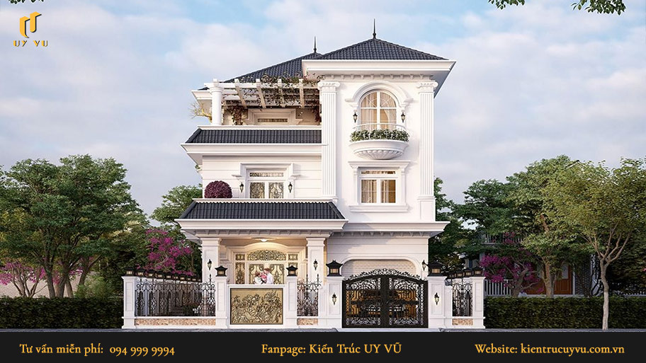 mẫu nhà phố đẹp phong cách Pháp