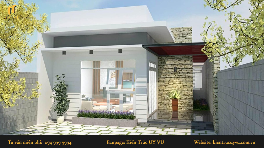mẫu nhà hiện đại đơn giản 1 tầng