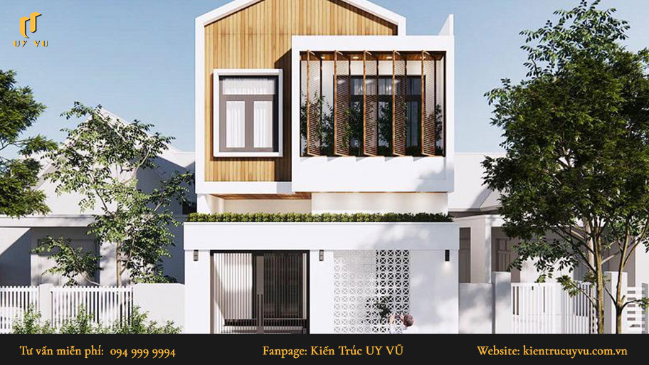 thiết kế nhà phố hiện đại 2 phòng ngủ
