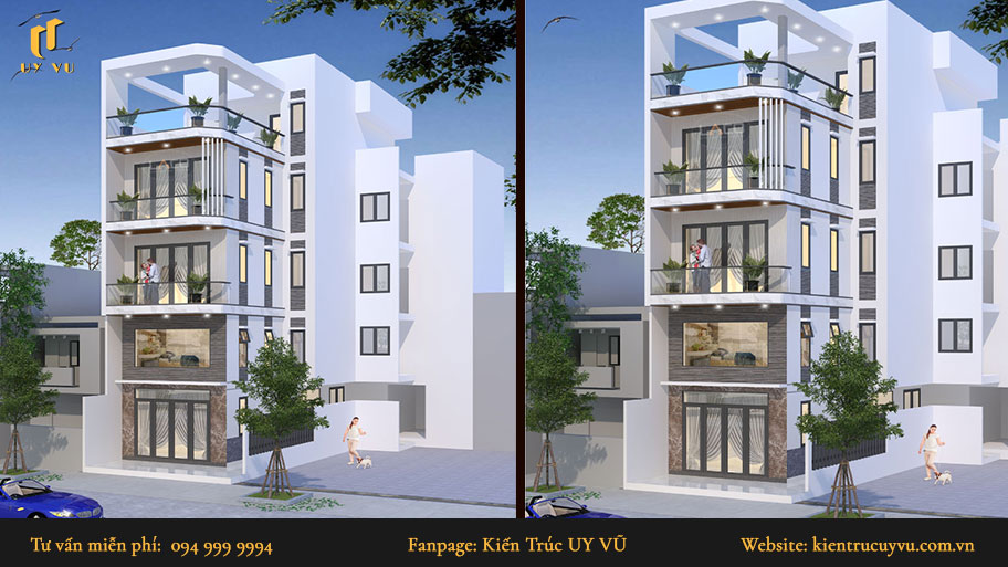 Mẫu nhà phố hiện đại đẹp 5 tầng
