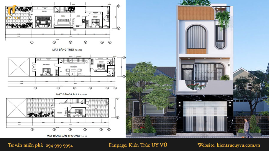 mẫu nhà phố hiện đại mặt tiền 5m