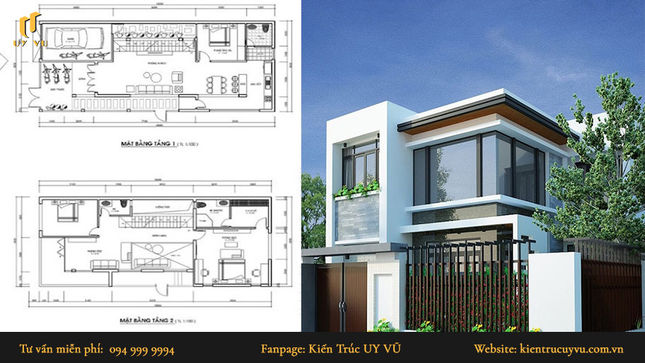 mẫu nhà phố đẹp mặt tiền 8m
