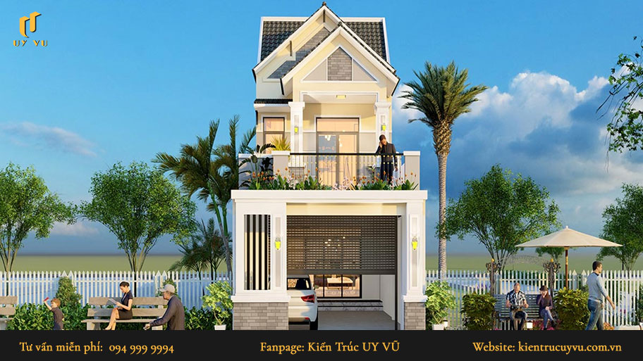 Mẫu nhà phố hiện đại mái Thái