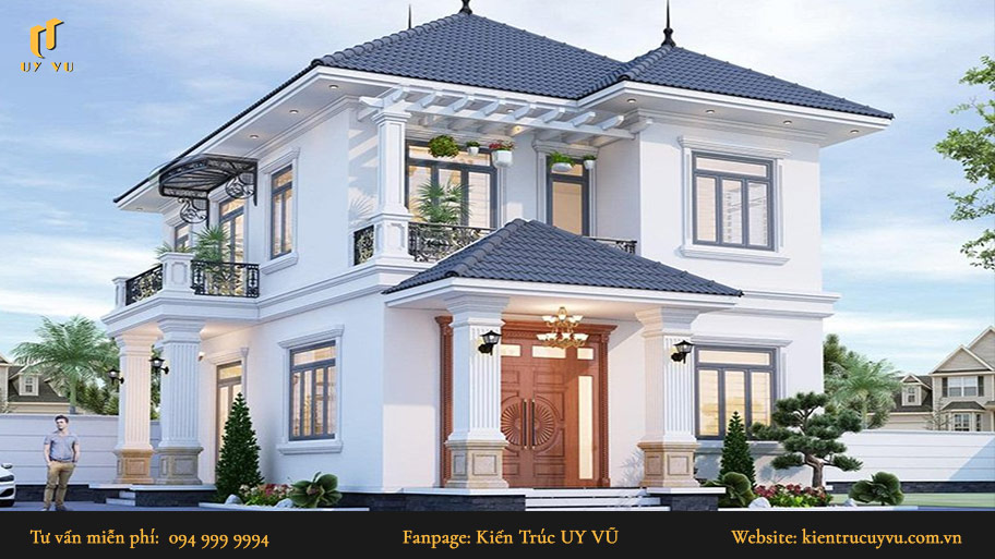 Thiết kế nhà 2 tầng mái Nhật