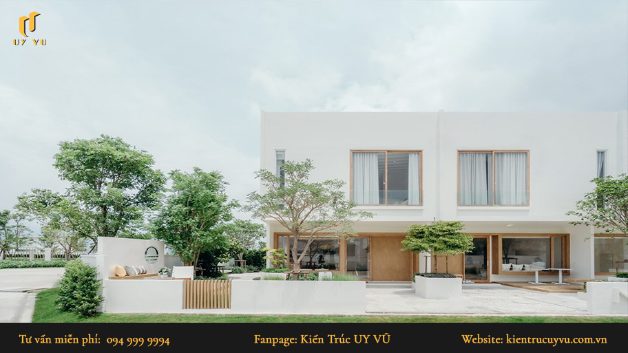 mẫu thiết kế nhà 2 tầng tối giản