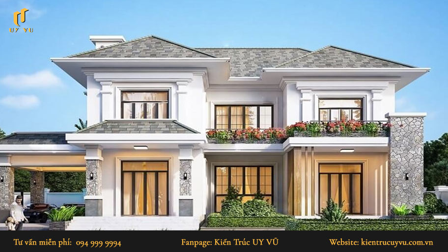 mẫu nhà 2 tầng đẹp chữ u