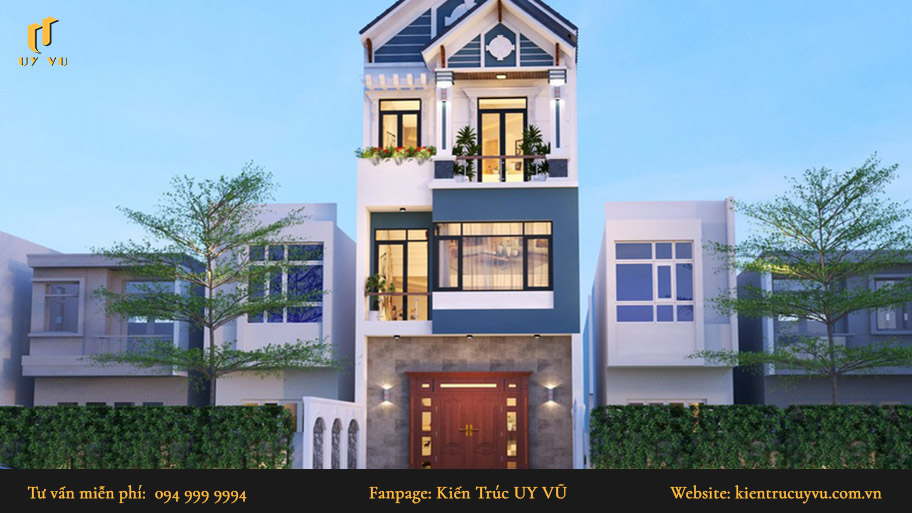 thiết kế nhà phố hiện đại 3 tầng