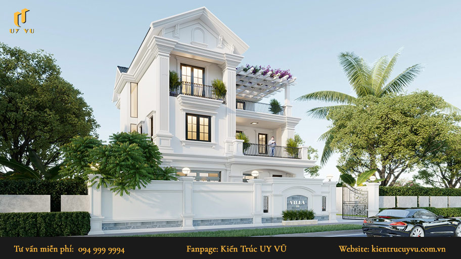 mẫu thiết kế nhà phố kiểu Pháp