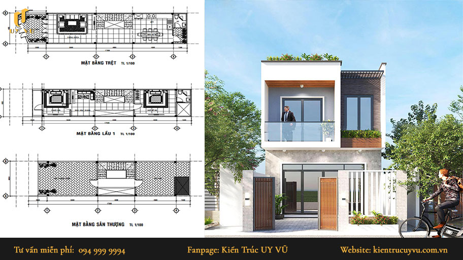 mẫu nhà phố hiện đại mặt tiền 4m