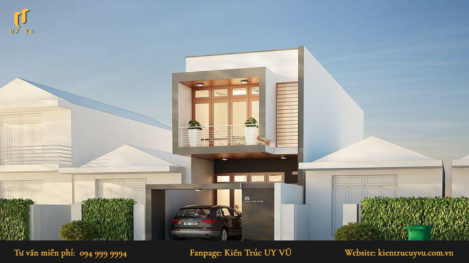 Thiết kế nhà đẹp 2 tầng tối giản