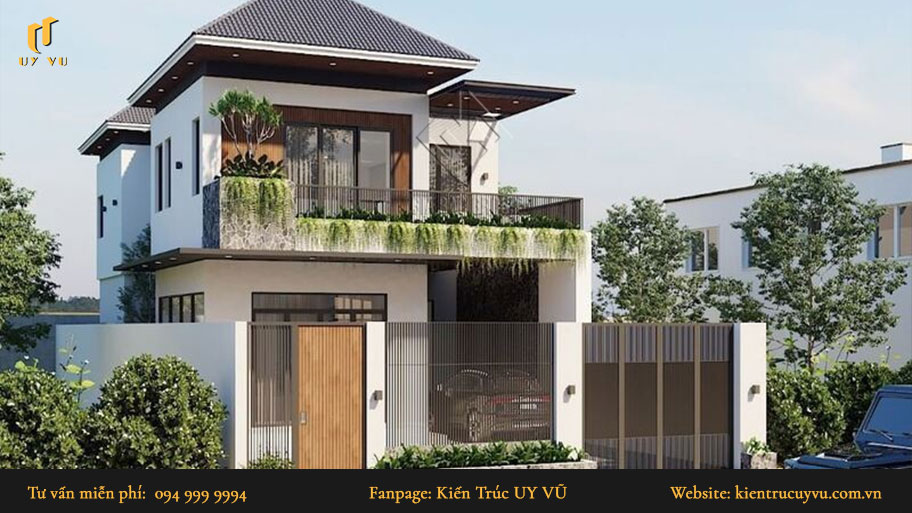 mẫu thiết kế nhà phố 2 tầng