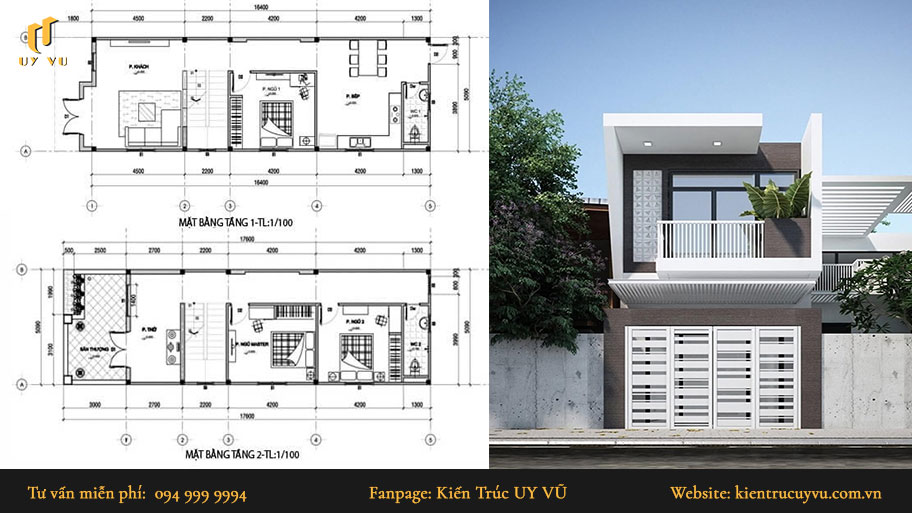 mẫu nhà đơn giản mặt tiền 5m