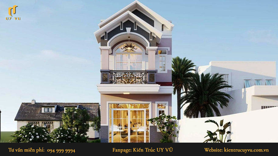 thiết kế nhà phố hiện đại mái Thái