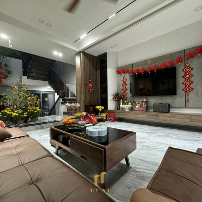 View không gian phòng khách nhà anh Vũ