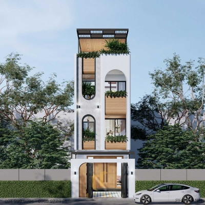 1-phối cảnh mặt tiền nhà anh Ca