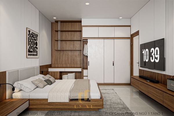 không gian nhà anh tiến tại phòng ngủ 1 tầng 1