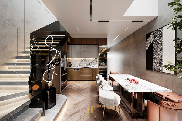 không gian phòng bếp nhà chị lệ chi