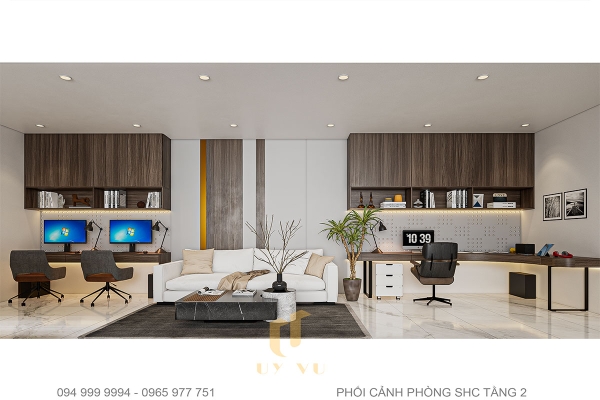 Nhà anh Tuấn phối cảnh phòng sinh hoạt chung tầng 2