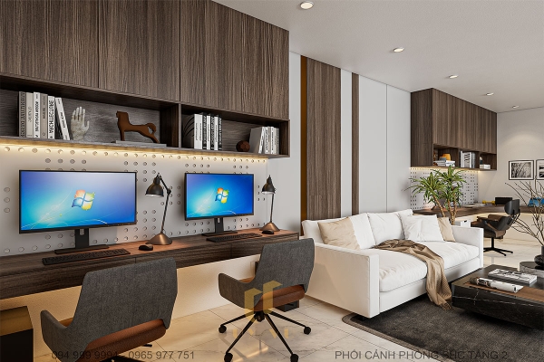 Nhà anh Tuấn phối cảnh phòng sinh hoạt chung tầng 2 - view 3