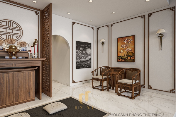 Phòng thờ nhà tầng 3 anh Tuấn