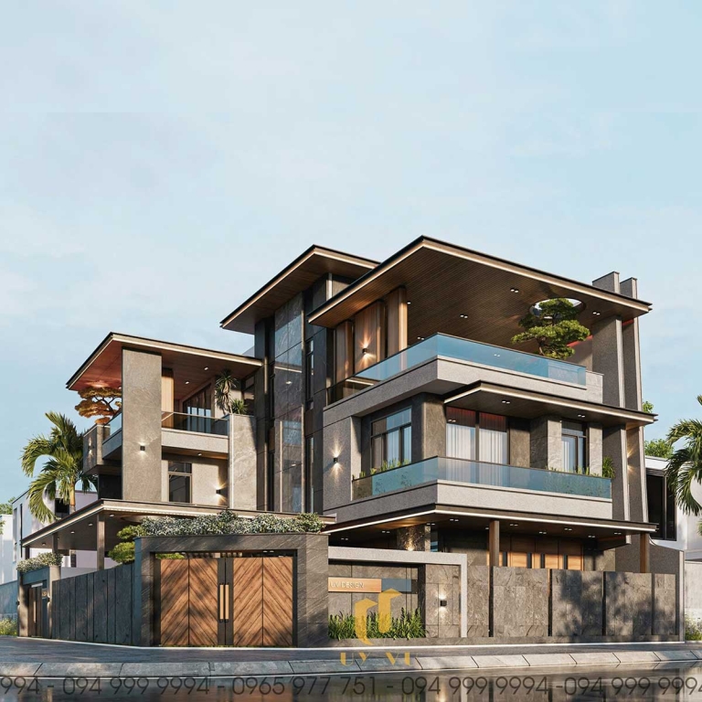 THIẾT KẾ BIỆT THỰ Phối cảnh biệt thự nhà anh Trí Vinh