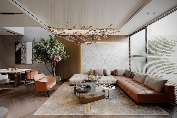 phối cảnh không gian sinh hoạt nhà chị lệ chi