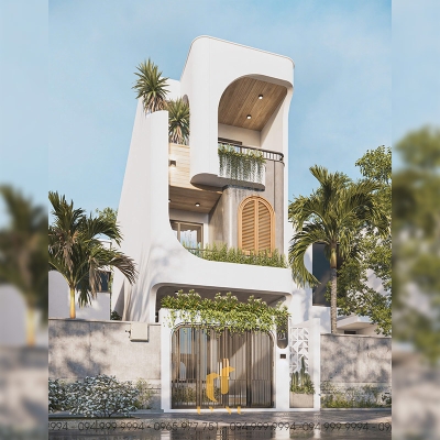 phối cảnh mặt tiền của nhà anh cường