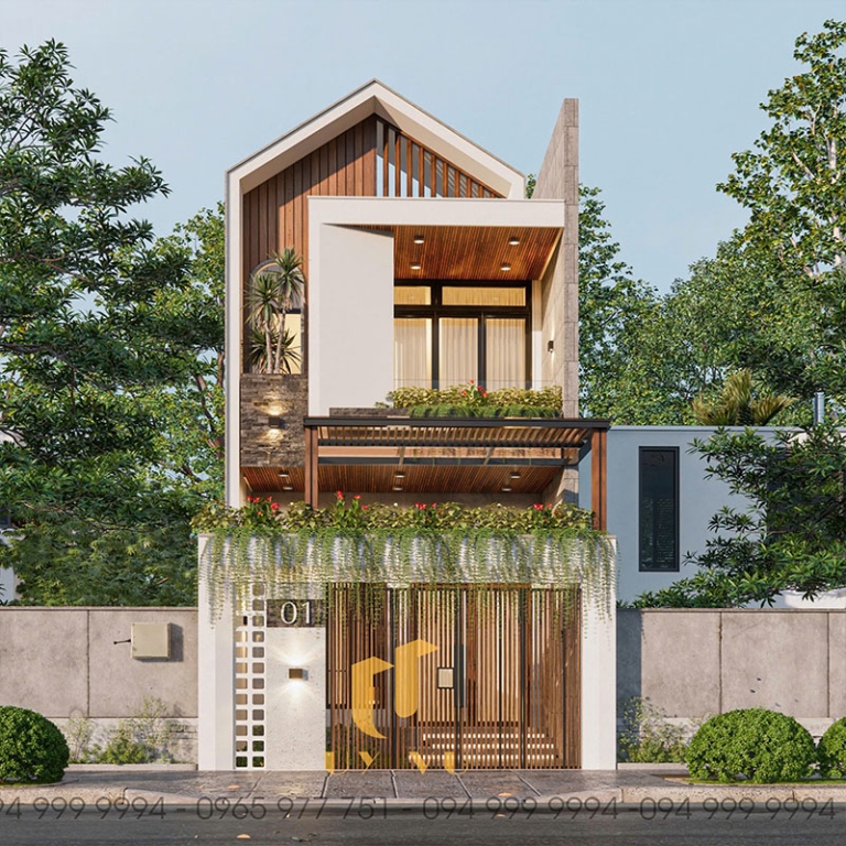 phối cảnh mặt tiền nhà chị mai