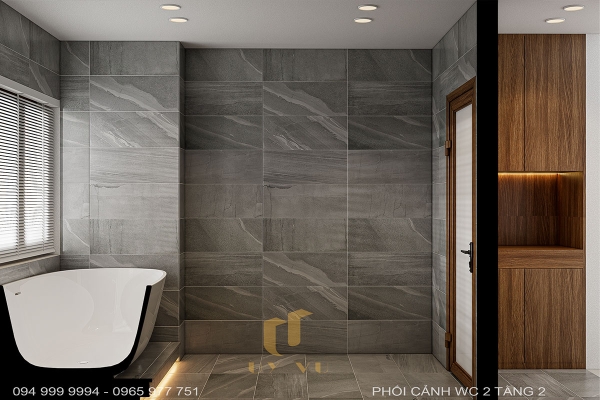 phối cảnh nhà anh tiến wc tầng 2
