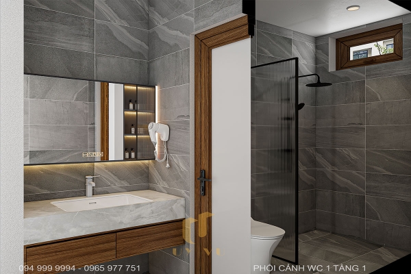 phối cảnh nhà anh tiến wc1 tầng 1