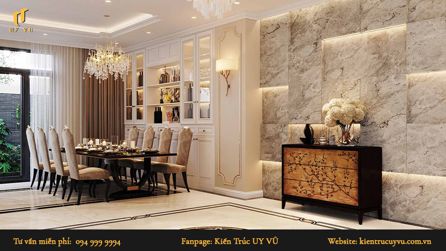 Thiết kế nội thất tân cổ điển: Khái niệm, đặc trưng & mẫu thiết kế đẹp Trong thiết kế tránh sự rườm rà, không nên tạo điểm nhấn quá nhiều.