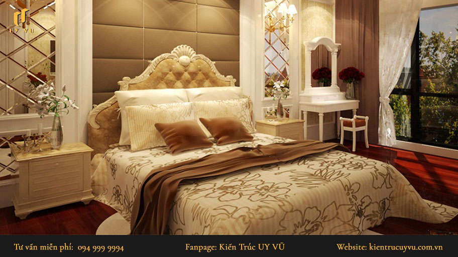 Thiết kế nội thất cổ điển - Khái niệm, ưu nhược điểm & các thiết kế đẹp Mẫu thiết kế nội thất phòng ngủ theo phong cách cổ điển.