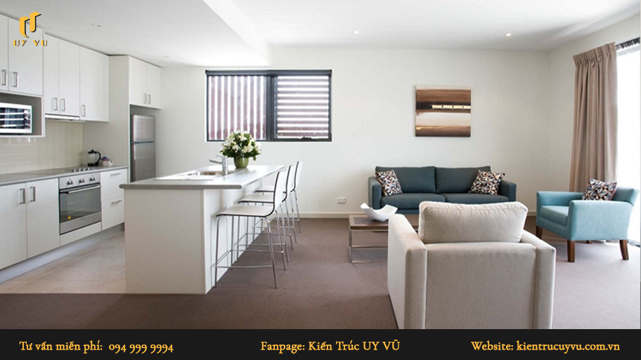 Phong cách thiết kế nội thất tối giản: Khái niệm & mẫu thiết kế đẹp Khu vực phòng ăn và phòng khách được tối ưu để tiết kiệm không gian.