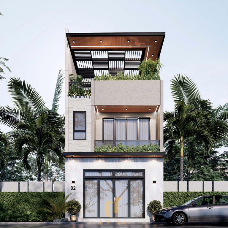 phối cảnh mặt tiền nhà chị Tuyết - Vinh