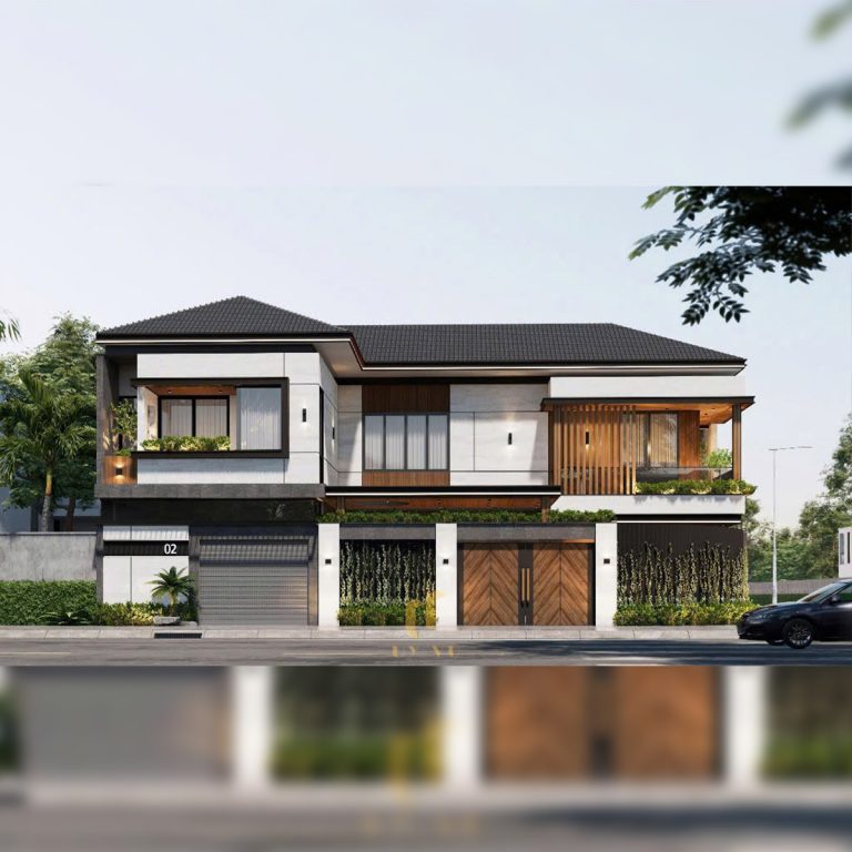 THIẾT KẾ BIỆT THỰ phối cảnh mặt tiền nhà chú luân