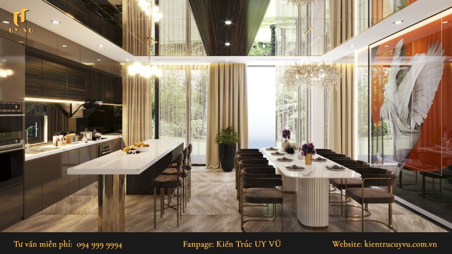 Phong thủy phòng bếp và những điều tối kỵ mà gia chủ cần tránh Phòng bếp ấn tượng sang trọng theo phong thủy