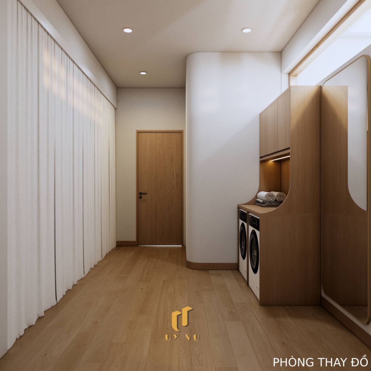 Căn Nhà Phố 3 Tầng Với Thiết Kế Độc Đáo Của Chị Duyên Phòng thay đồ nhà anh Long